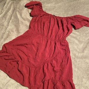 Off shoulder ruffle dress